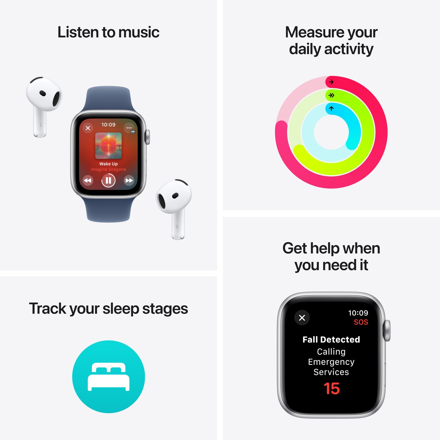 Apple Watch SE: GPS, 44mm, ohišje iz aluminija v polnočni barvi, pašček Sport Loop v barvi črnila - iSTYLE SI