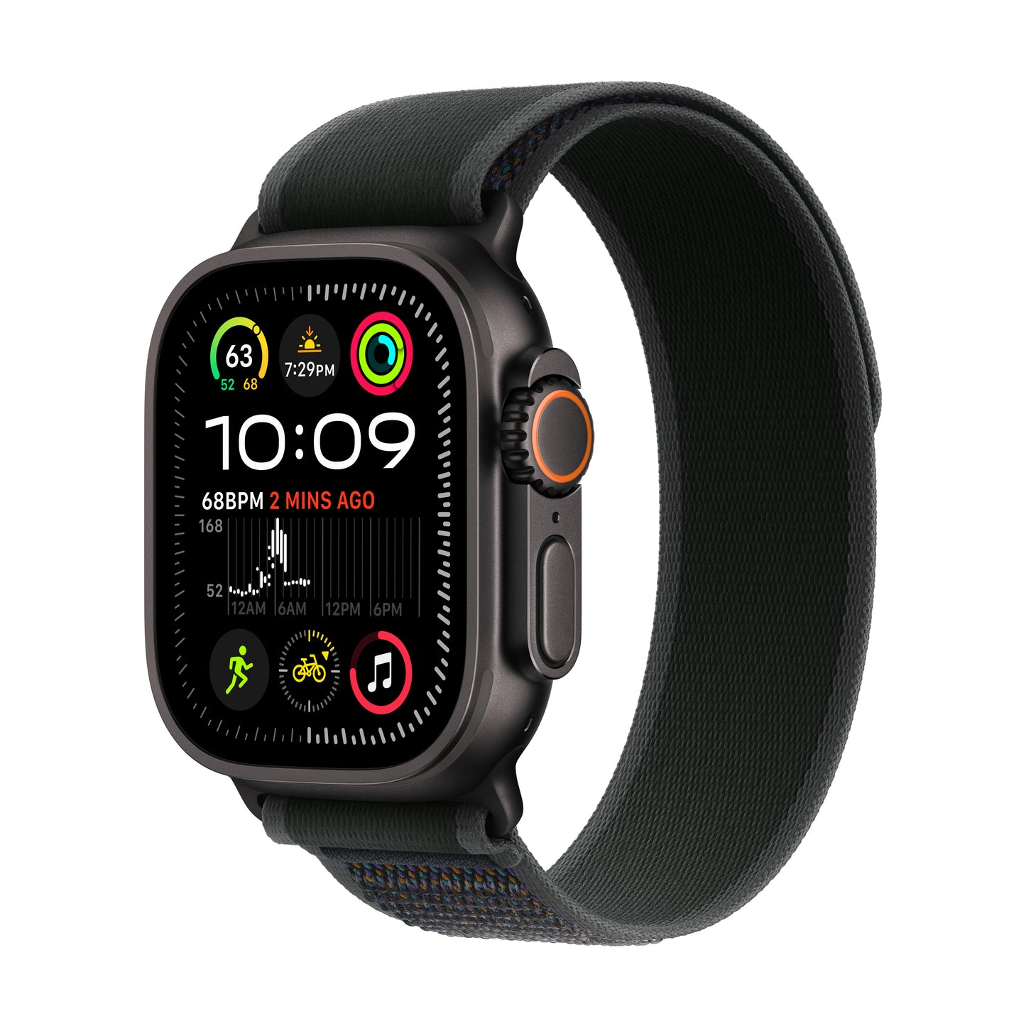 Apple Watch Ultra 2: GPS + Cellular, 49mm, ohišje iz titana v črni titan barvi, pašček Trail Loop v črni barvi - M/L - iSTYLE SI