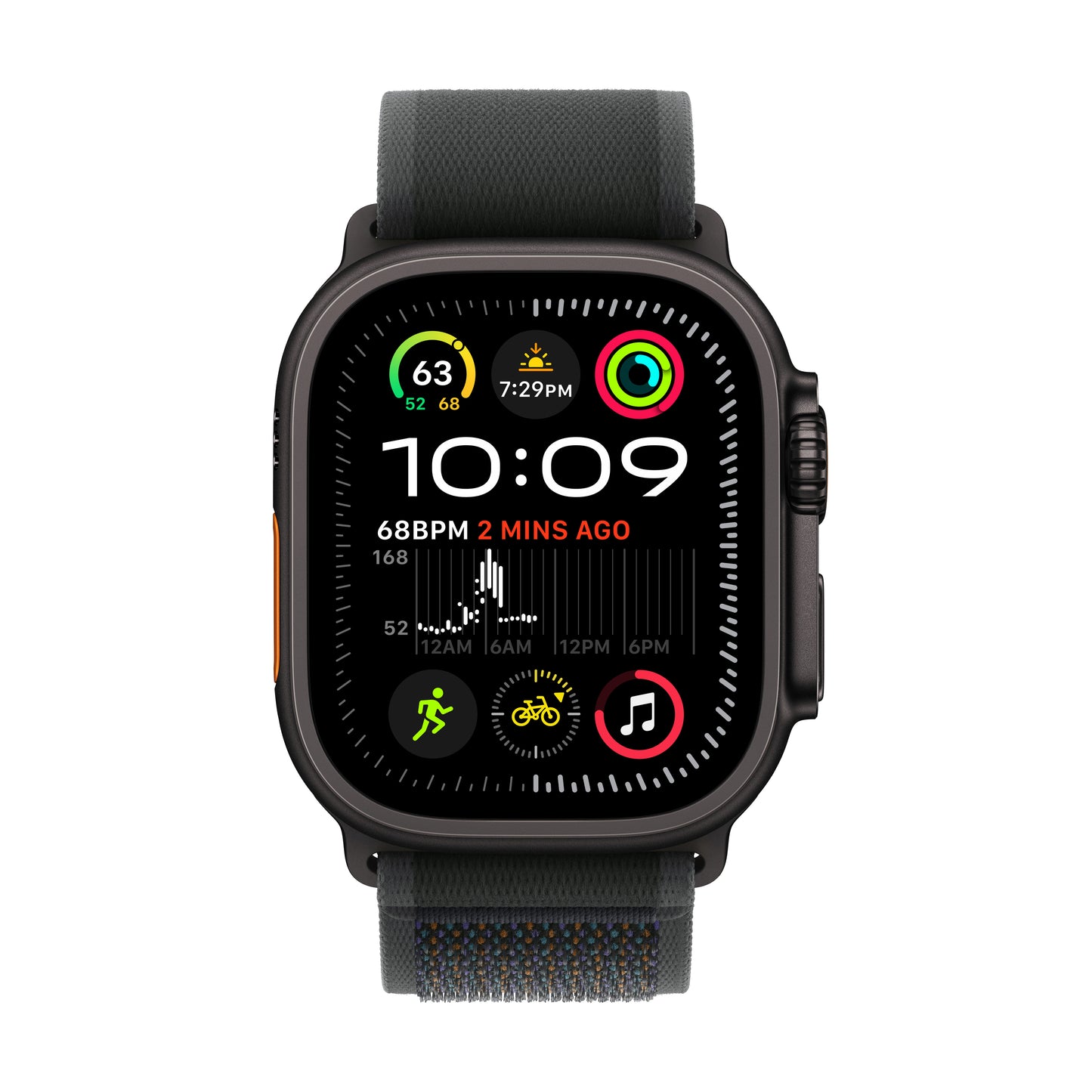 Apple Watch Ultra 2: GPS + Cellular, 49mm, ohišje iz titana v črni titan barvi, pašček Trail Loop v črni barvi - M/L - iSTYLE SI