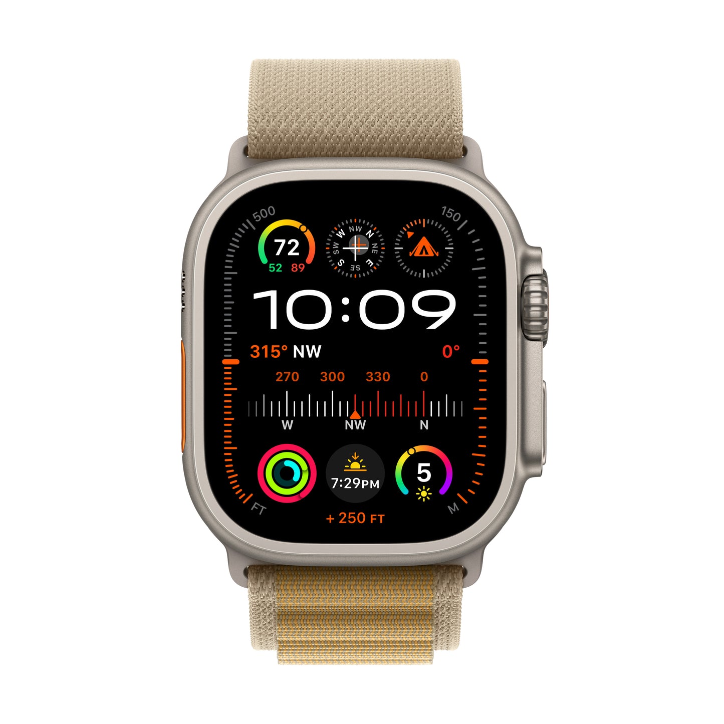 Apple Watch Ultra 2: GPS + Cellular, 49mm, ohišje iz titana v naravni titan barvi, pašček Alpine Loop v svetlo rjavi barvi - M - iSTYLE SI