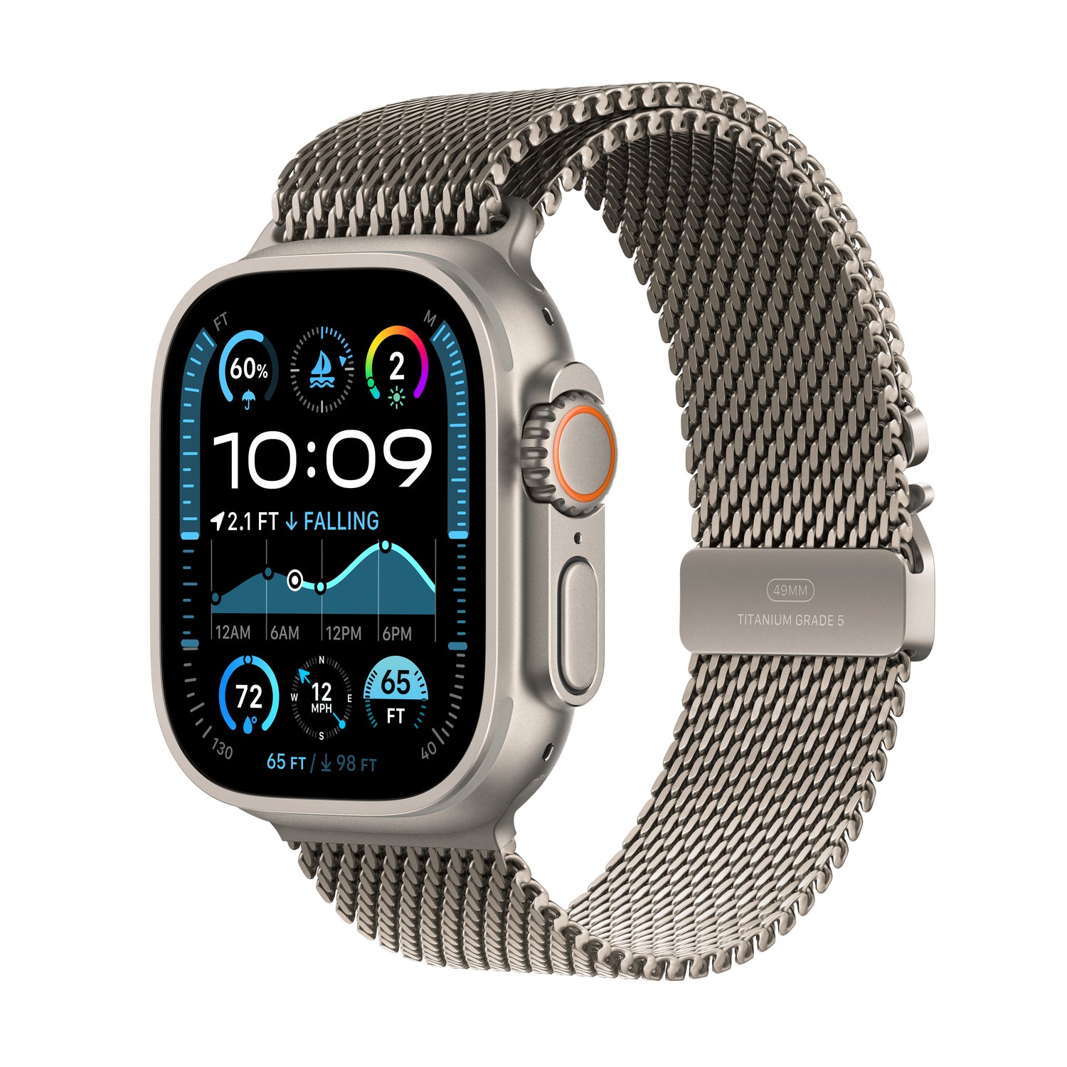 Apple Watch Ultra 2: GPS + Cellular, 49mm, ohišje iz titana v naravni titan barvi, pašček Milanese Loop iz titana v naravni titan barvi - Large - iSTYLE SI