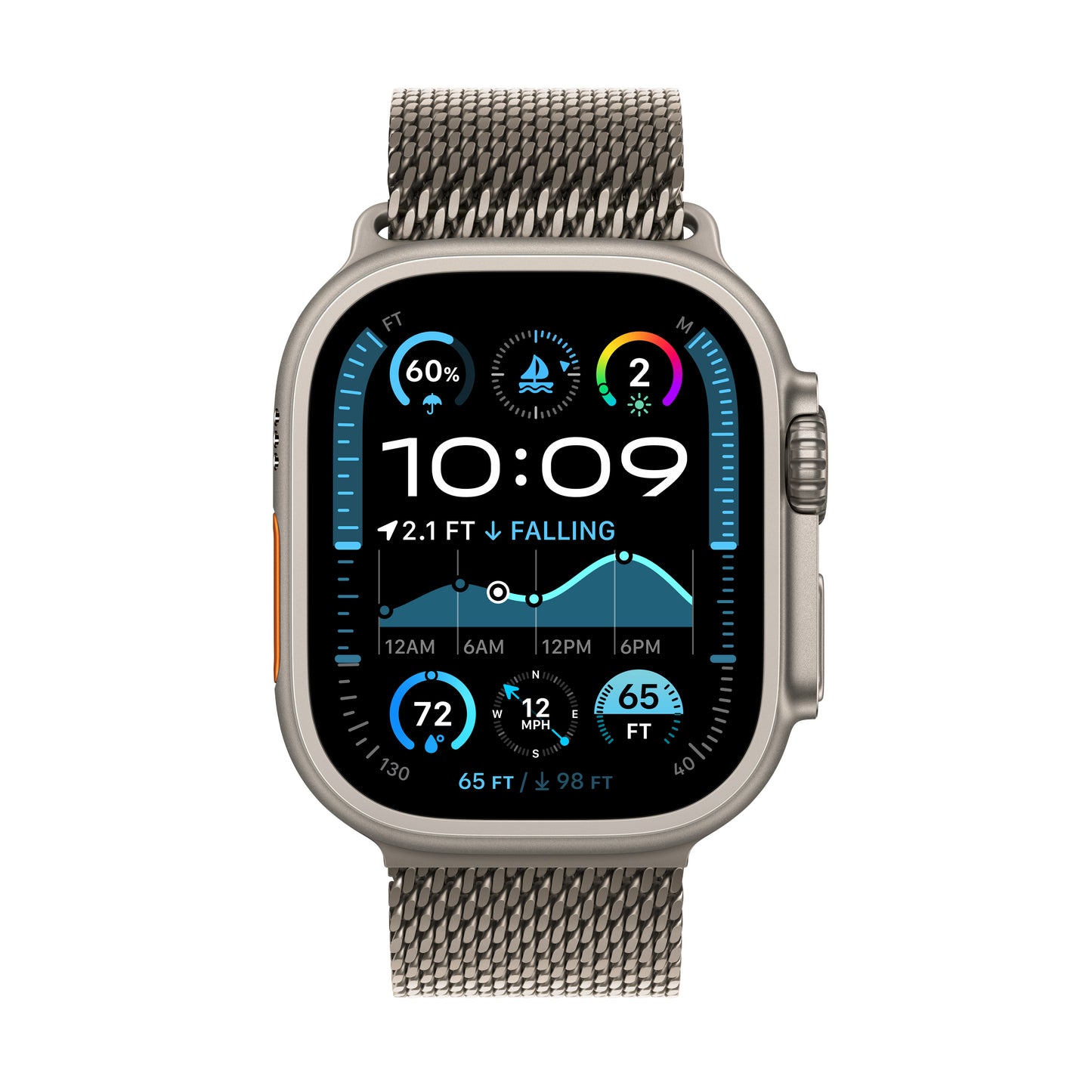 Apple Watch Ultra 2: GPS + Cellular, 49mm, ohišje iz titana v naravni titan barvi, pašček Milanese Loop iz titana v naravni titan barvi - Medium - iSTYLE SI