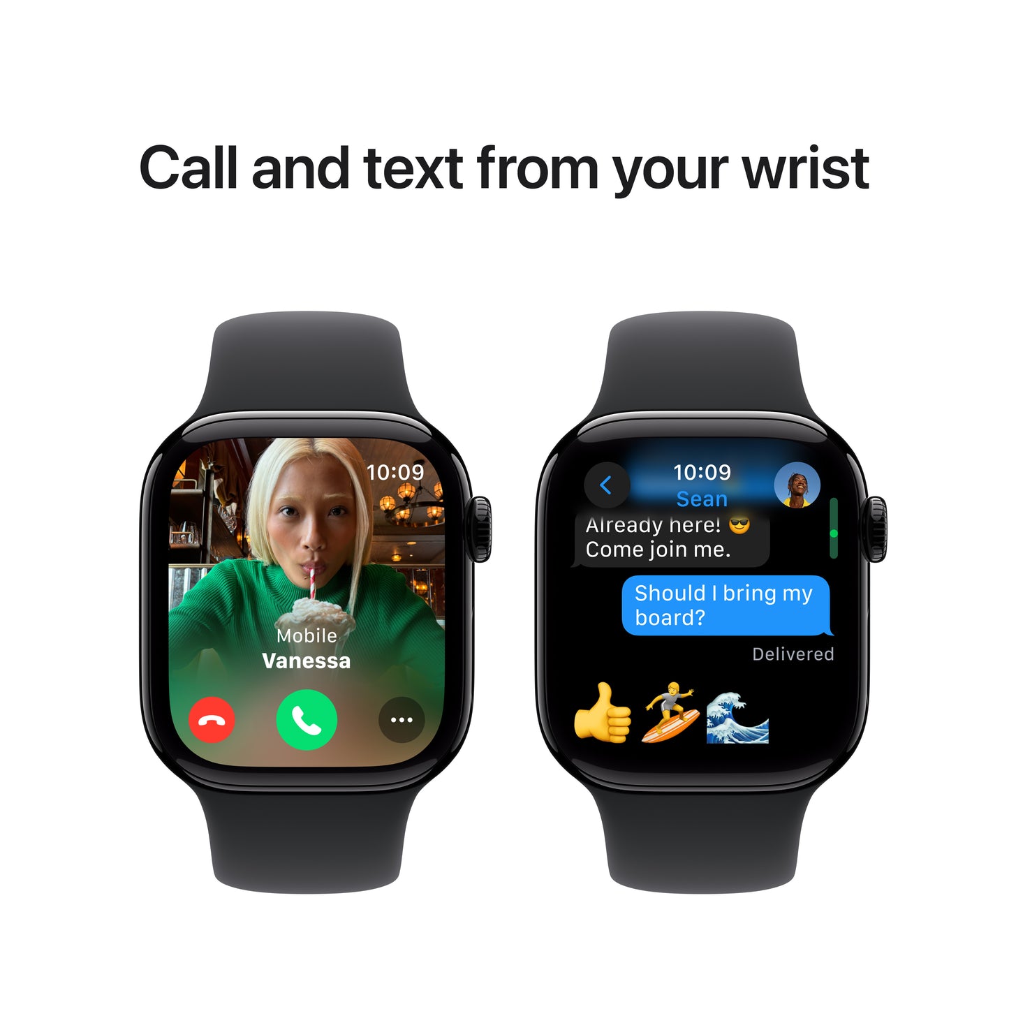 Apple Watch Series 10: GPS, 42mm, ohišje iz aluminija v intenzivno črni barvi, pašček Sport Band v črni barvi - S/M - iSTYLE SI