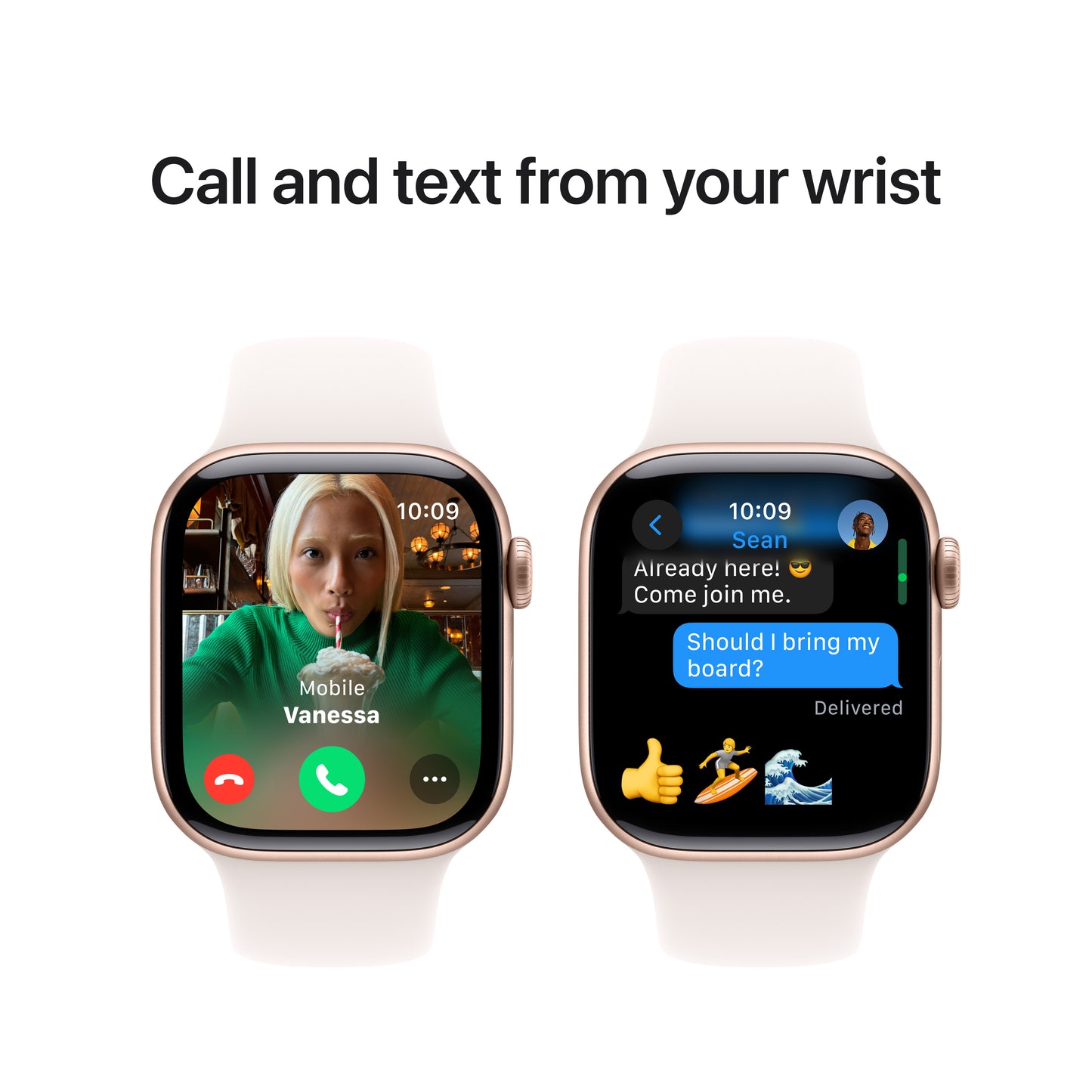 Apple Watch Series 10: GPS, 42mm, ohišje iz aluminija v rožnato zlati barvi, pašček Sport Band v barvi svetlega rdečila - S/M - iSTYLE SI