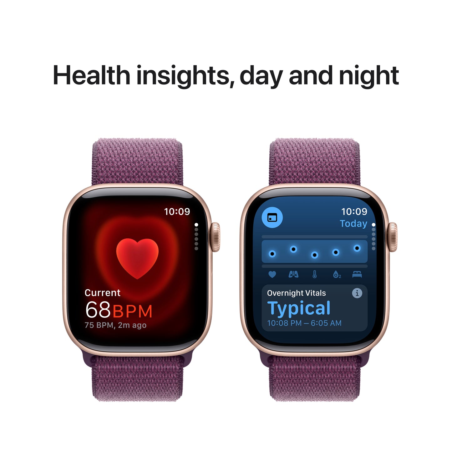 Apple Watch Series 10: GPS, 42mm, ohišje iz aluminija v rožnato zlati barvi, pašček Sport Loop v barvi slive - iSTYLE SI