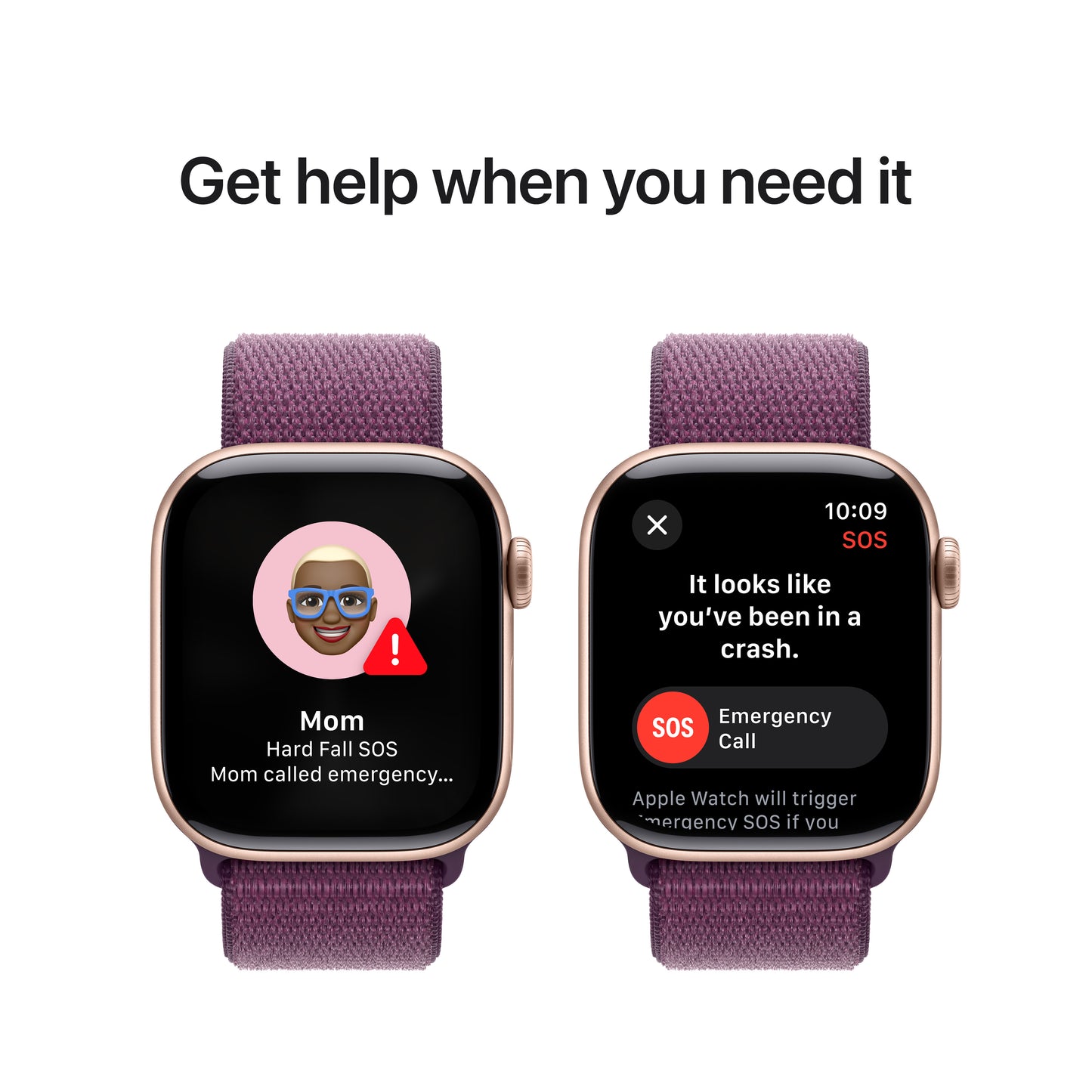 Apple Watch Series 10: GPS, 42mm, ohišje iz aluminija v rožnato zlati barvi, pašček Sport Loop v barvi slive - iSTYLE SI