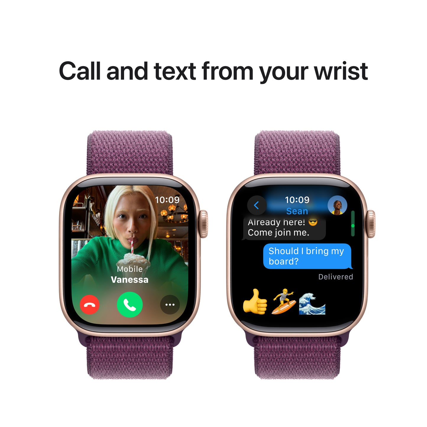 Apple Watch Series 10: GPS, 42mm, ohišje iz aluminija v rožnato zlati barvi, pašček Sport Loop v barvi slive - iSTYLE SI