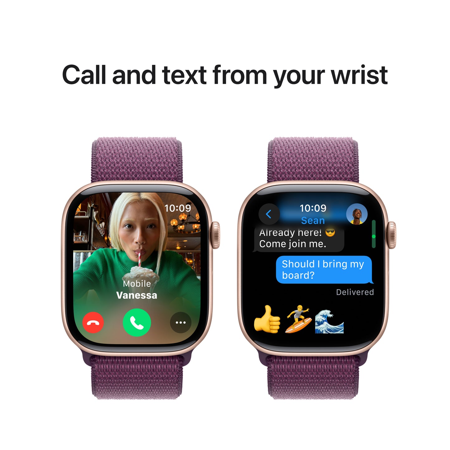 Apple Watch Series 10: GPS, 46mm, ohišje iz aluminija v rožnato zlati barvi, pašček Sport Loop v barvi slive - iSTYLE SI