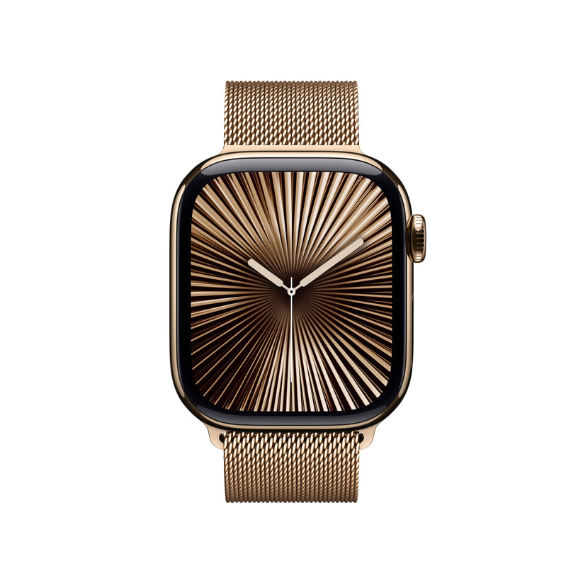 Apple Watch Series 10 GPS + Cellular 42mm Gold Titanium Case with Gold Milanese Loop - iSTYLE SI