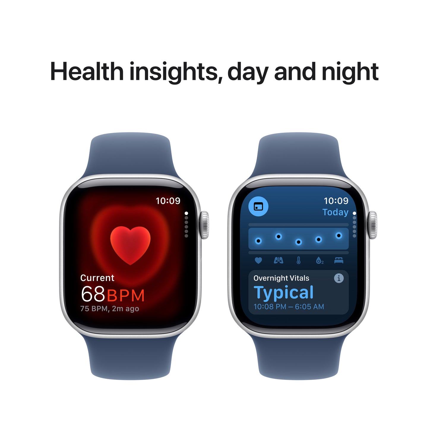 Apple Watch Series 10: GPS, 42mm, ohišje iz aluminija v srebrni barvi, pašček Sport Band v denim barvi - S/M - iSTYLE SI