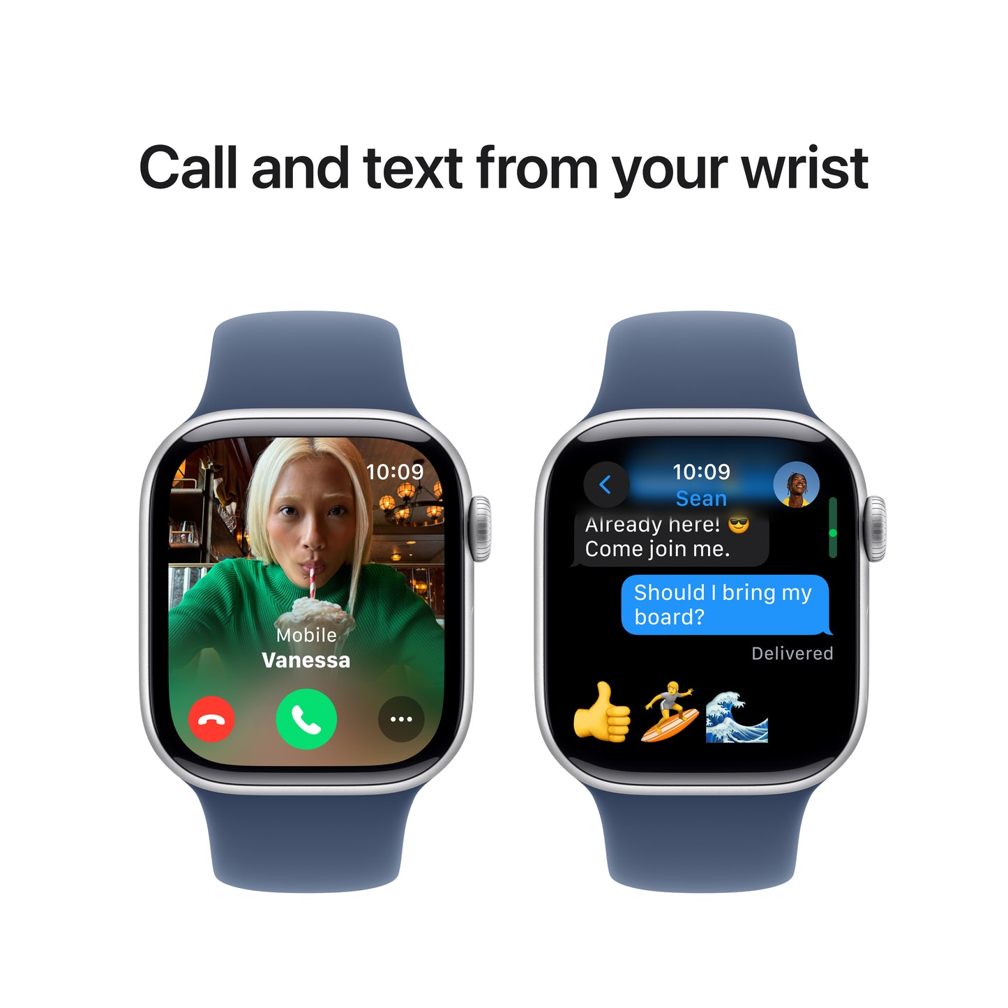 Apple Watch Series 10: GPS, 42mm, ohišje iz aluminija v srebrni barvi, pašček Sport Band v denim barvi - S/M - iSTYLE SI