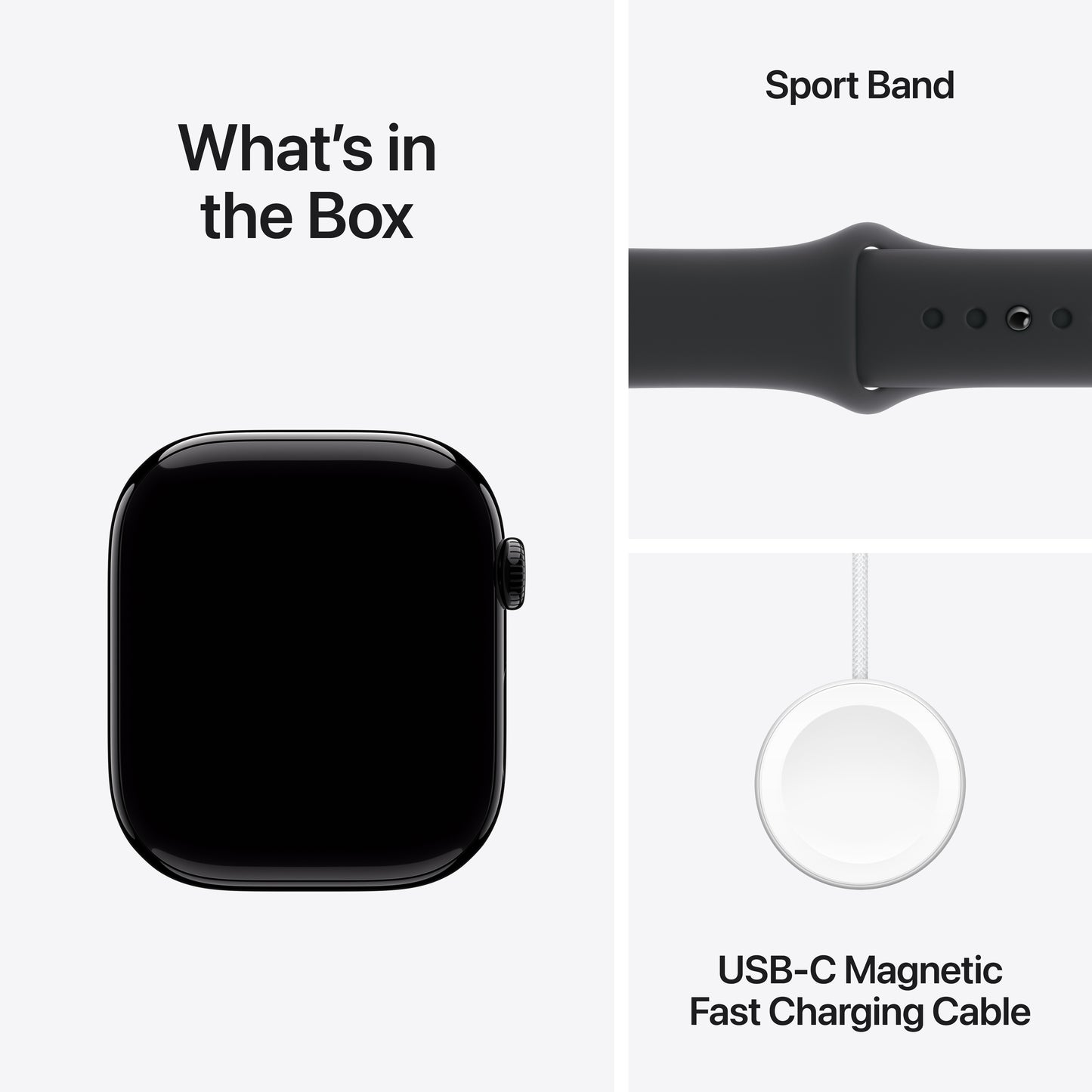 Apple Watch Series 10: GPS, 46mm, ohišje iz aluminija v intenzivno črni barvi, pašček Sport Band v črni barvi - S/M - iSTYLE SI