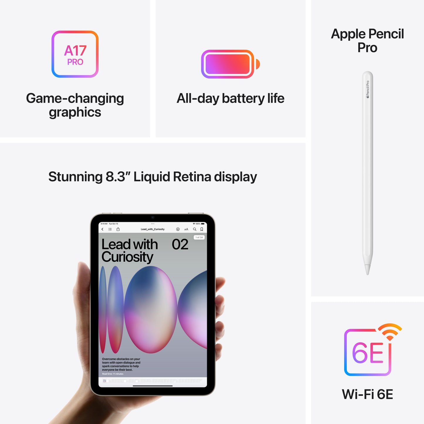 iPad mini (A17 Pro): Wi-Fi, 256 GB - zvezdnat - iSTYLE SI