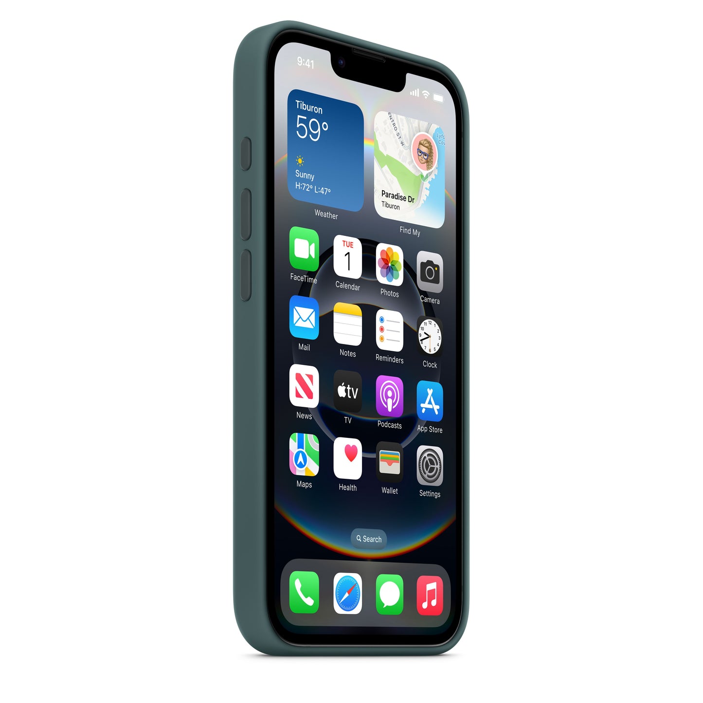 Apple silikonski ovitek z MagSafe za iPhone 16e - jezersko zelena - iSTYLE SI