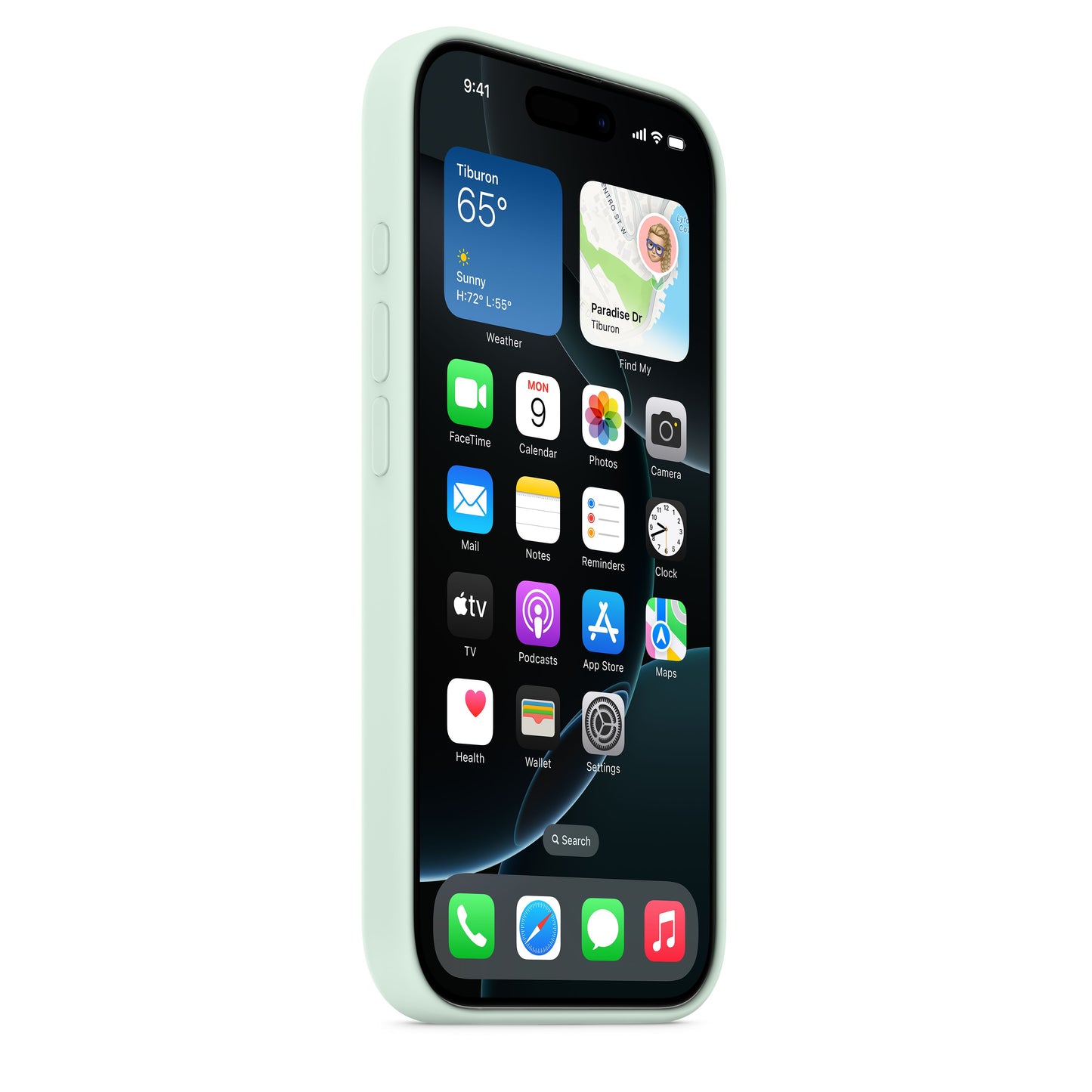 Apple silikonski ovitek z MagSafe za iPhone 16 Pro - akvamarin - iSTYLE SI