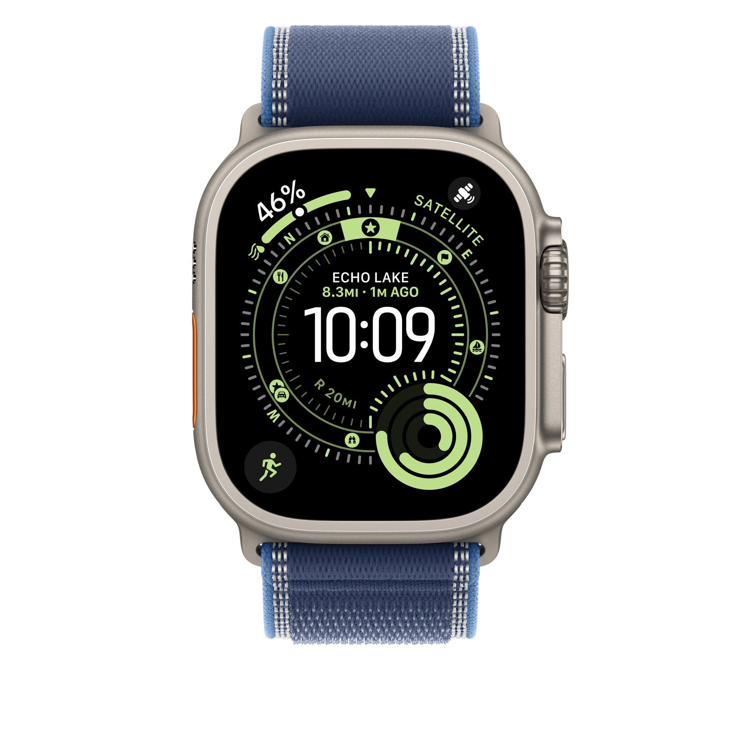 49mm Blue/Bright Blue Trail Loop – M/L - Natural Titanium Finish - iSTYLE SI