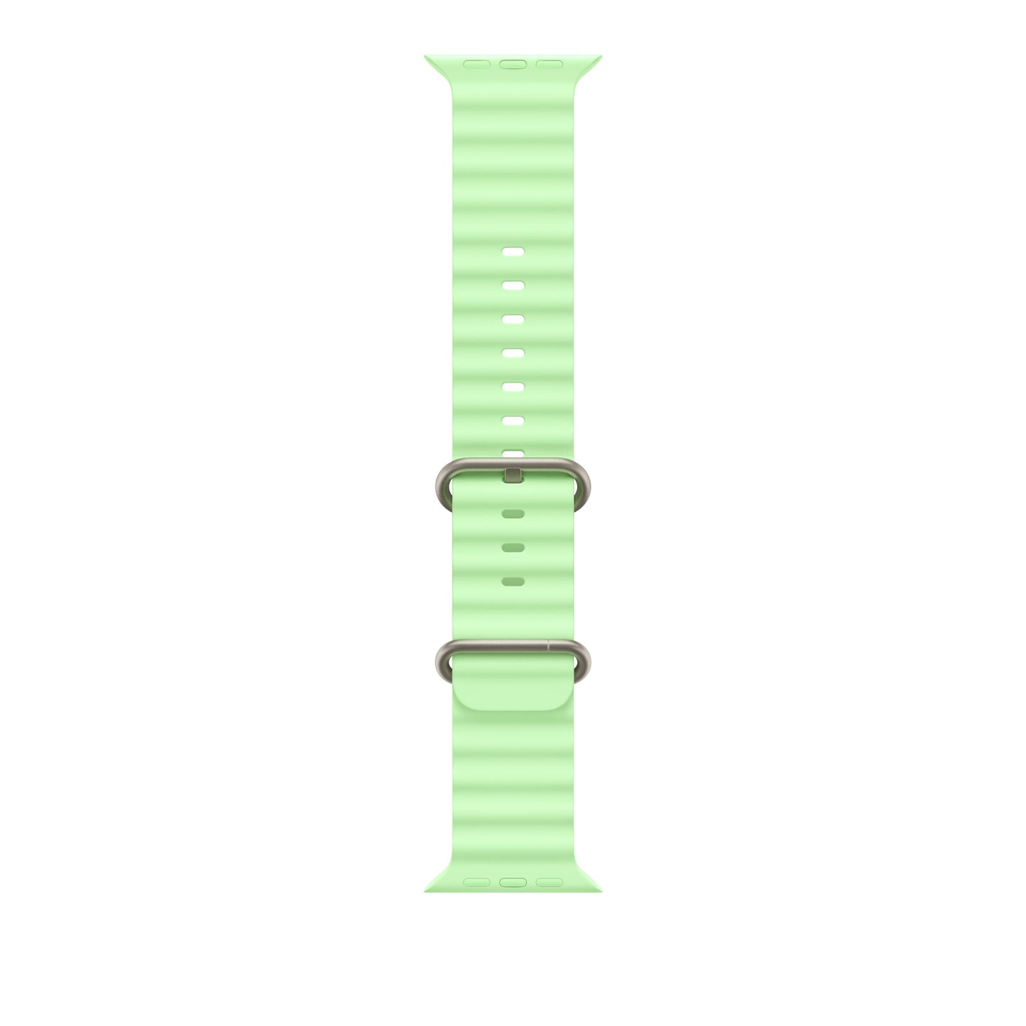 49mm Neon Green Ocean Band - Natural Titanium Finish - iSTYLE SI