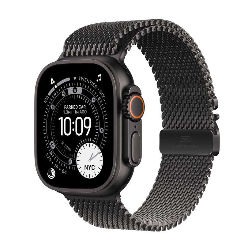Apple Watch Ultra 3 GPS + Cellular 49mm Black Titanium Case with Black Titanium Milanese Loop - Medium - iSTYLE SI