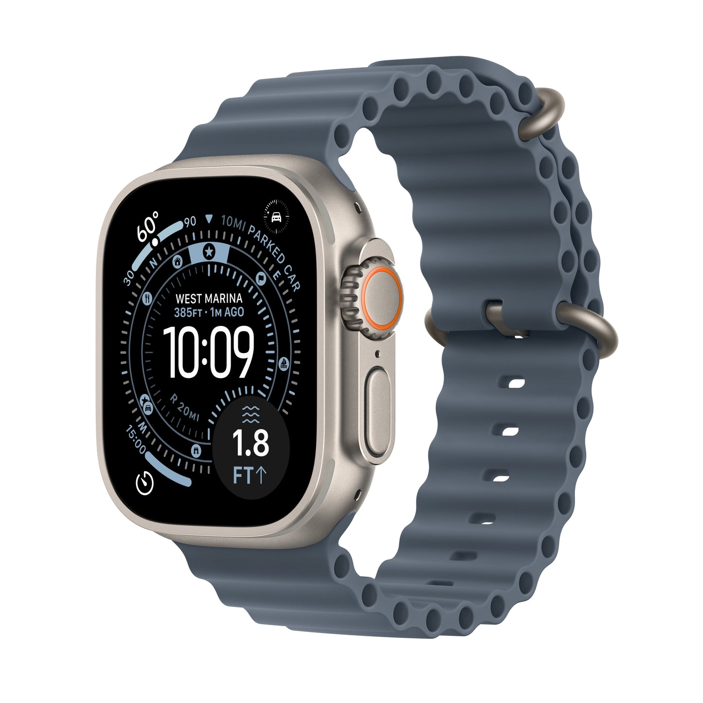Apple Watch Ultra 3 GPS + Cellular 49mm Natural Titanium Case with Anchor Blue Ocean Band - iSTYLE SI