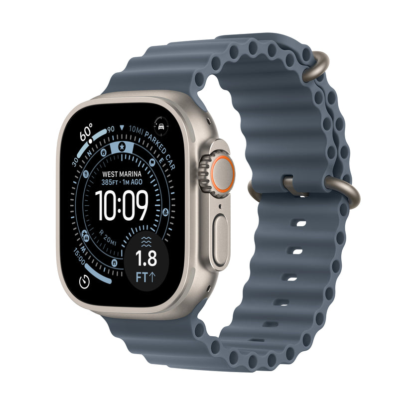 Apple Watch Ultra 3 GPS + Cellular 49mm Natural Titanium Case with Anchor Blue Ocean Band - iSTYLE SI
