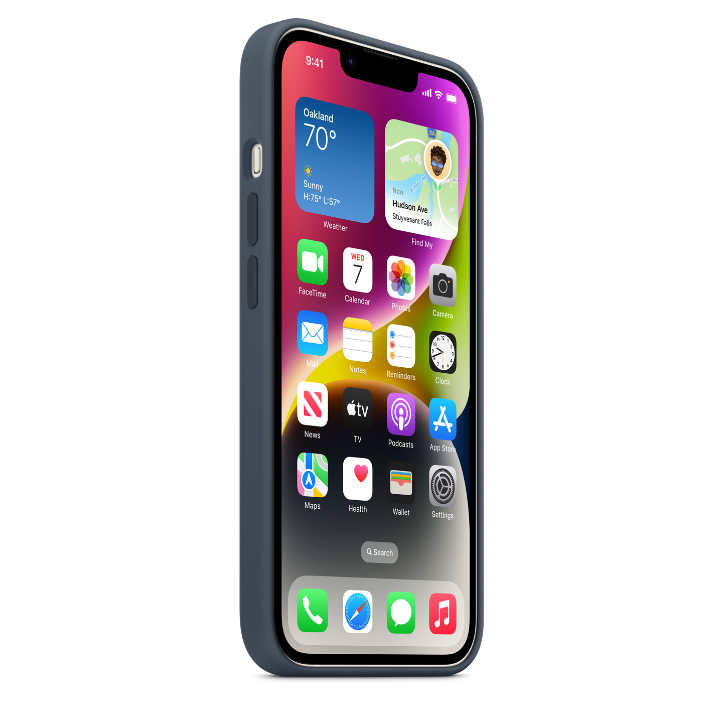 Apple silikonski ovitek z MagSafe za iPhone 14 - nevihtno modra - iSTYLE SI