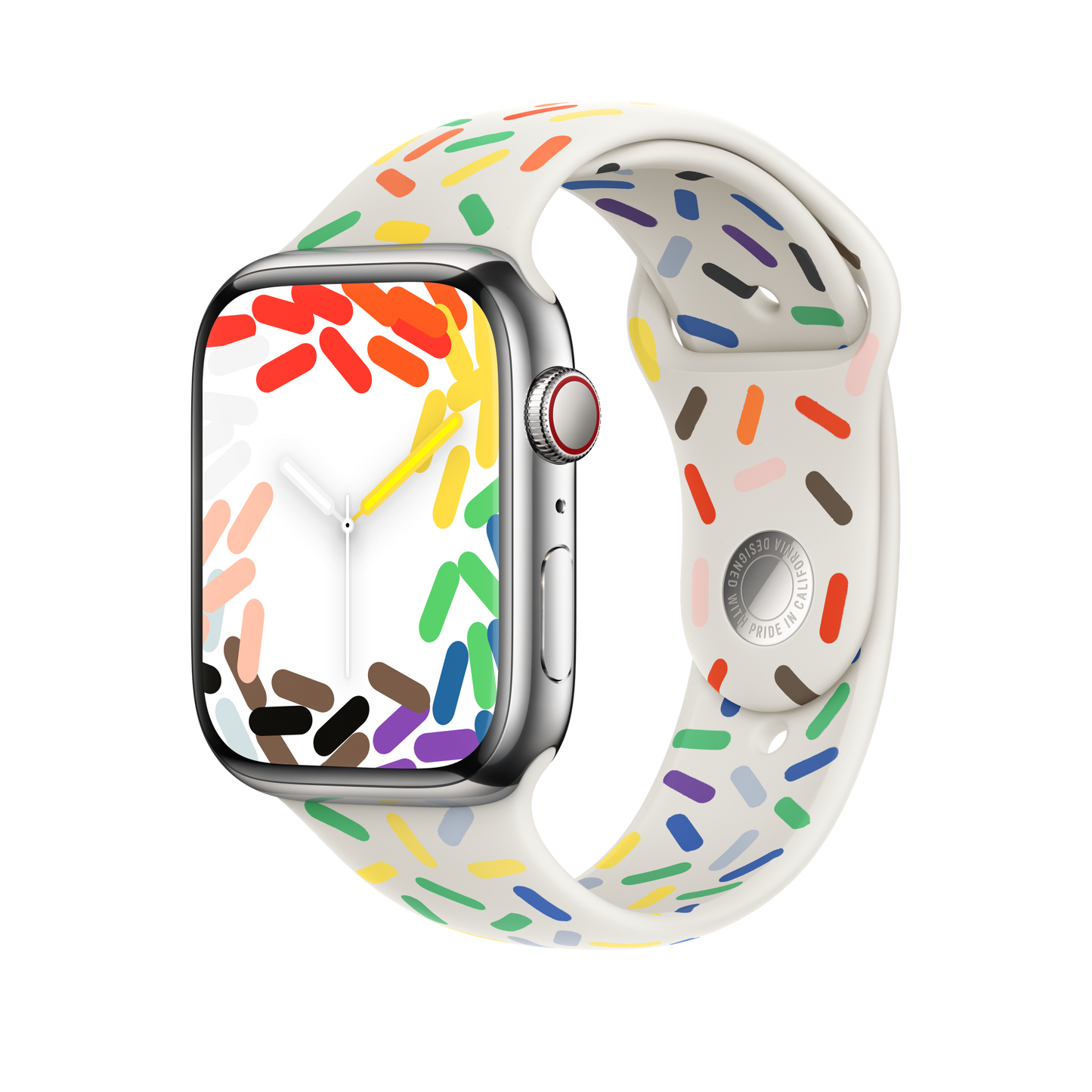 Apple pašček Sport Band M/L v Pride Edition barvi za Apple Watch velikosti 45 mm - iSTYLE SI