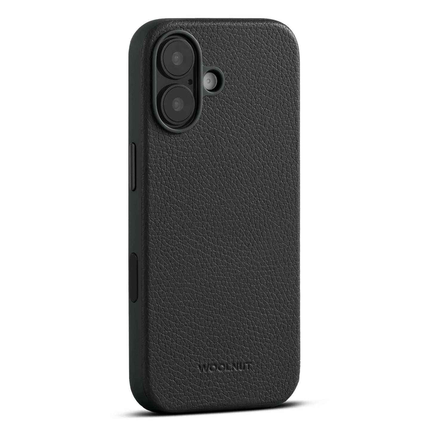 Woolnut usnjen magnetni ovitek za iPhone 17 - črn