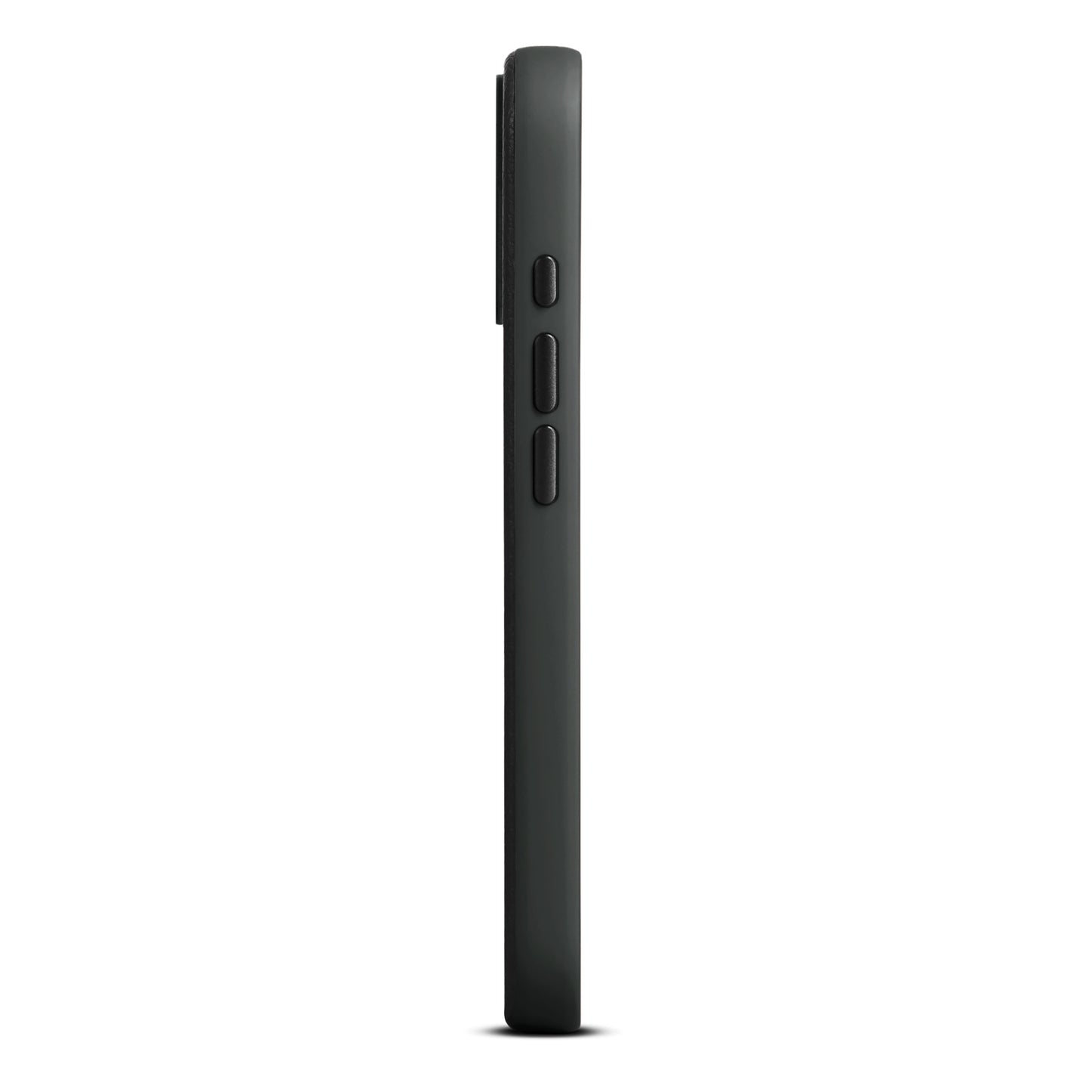 Woolnut usnjen magnetni ovitek za iPhone 17 - črn