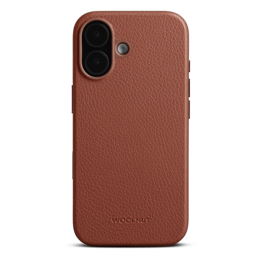 Woolnut usnjen magnetni ovitek za iPhone 17 - konjak