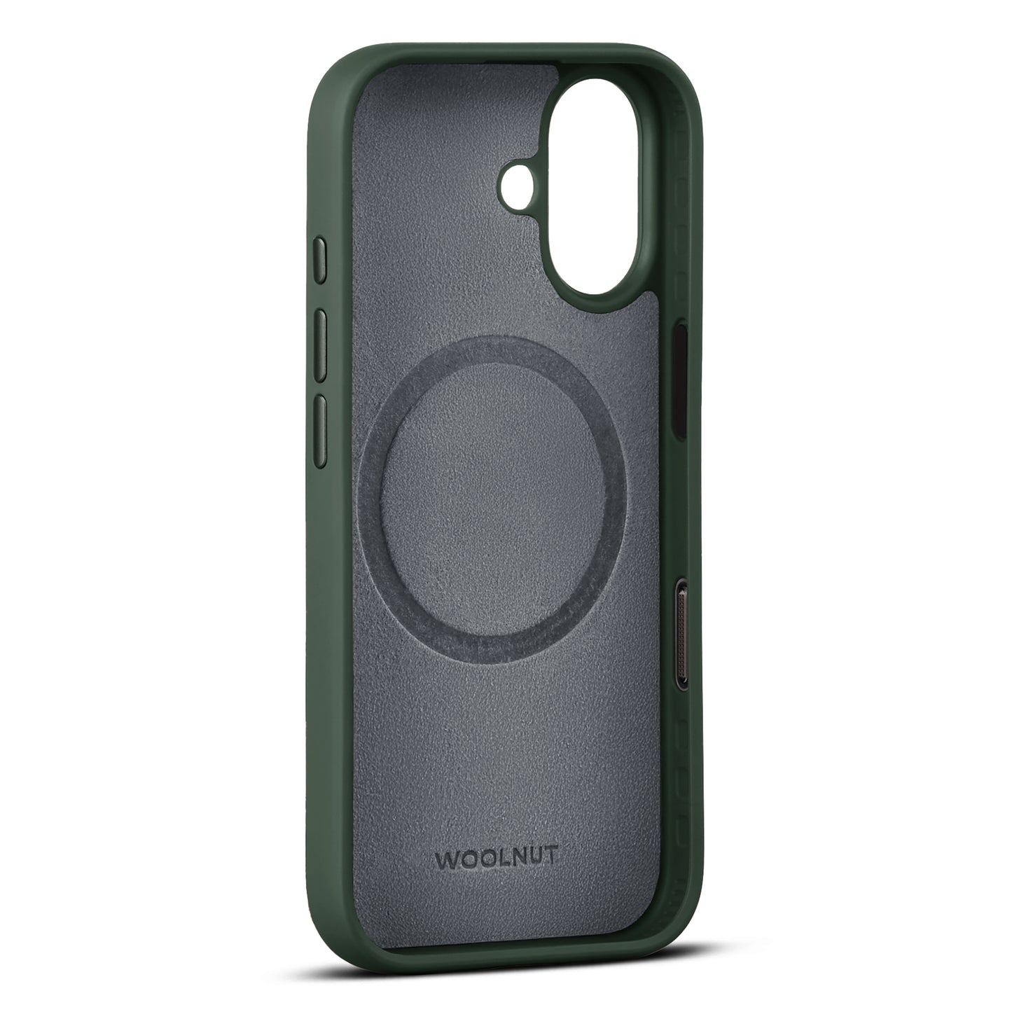 Woolnut usnjen magnetni ovitek za iPhone 17 - zelen