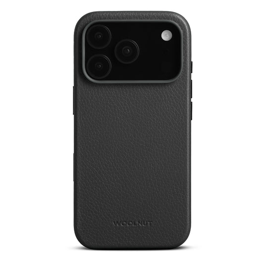 Woolnut usnjen magnetni ovitek za iPhone 17 Pro - črn