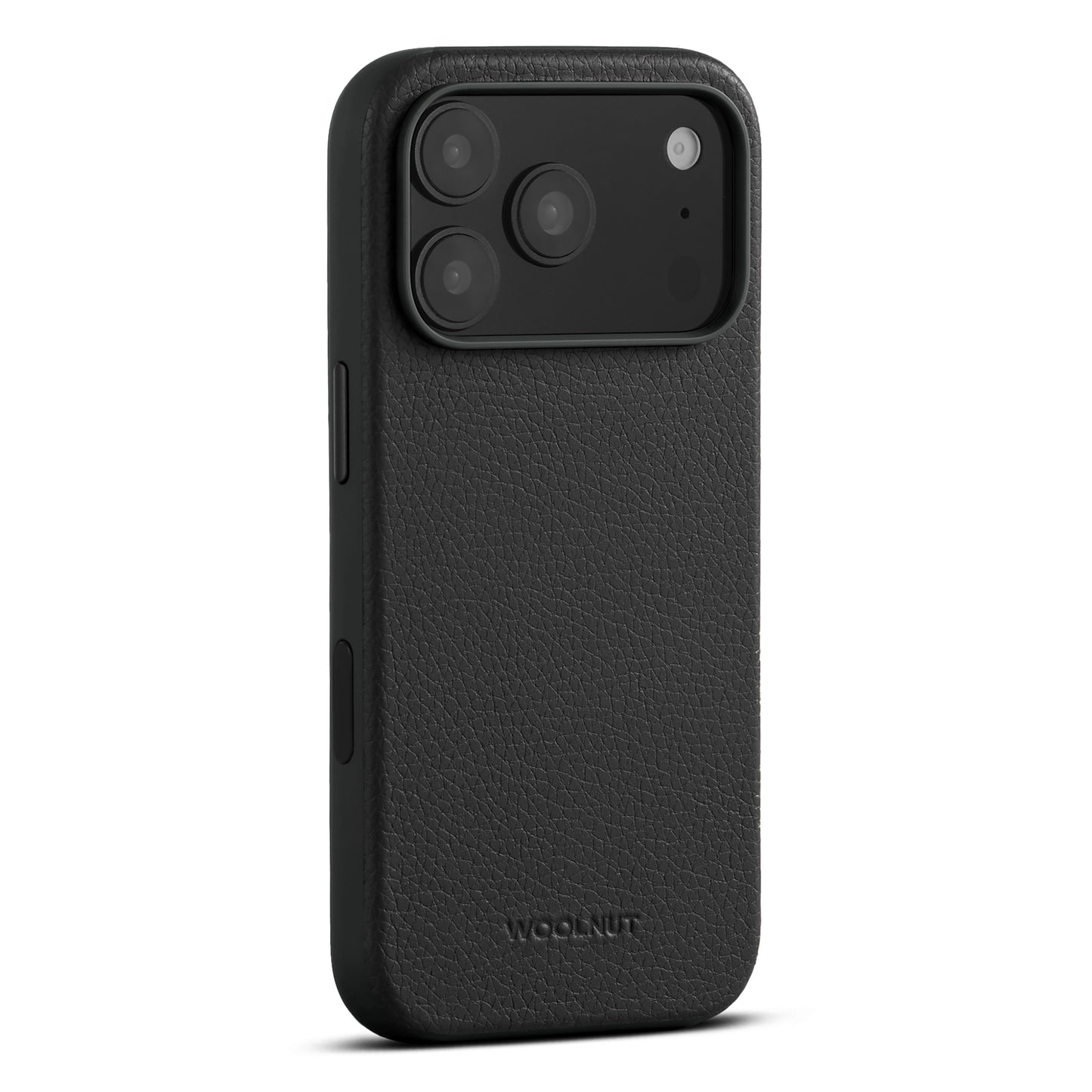Woolnut usnjen magnetni ovitek za iPhone 17 Pro - črn