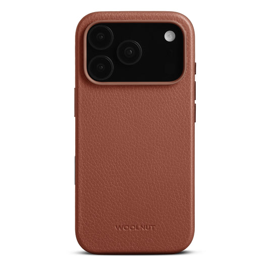Woolnut usnjen magnetni ovitek za iPhone 17 Pro - konjak