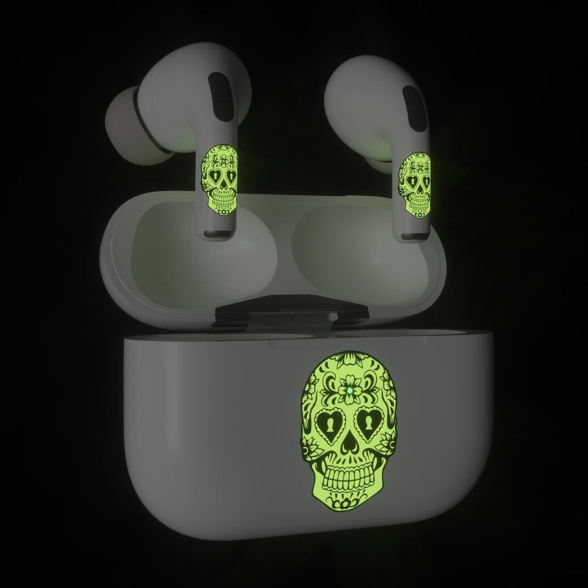 Next One ArtSkin nalepka za Airpods Pro 1. in 2. generacija - svetleča lobanja - iSTYLE SI