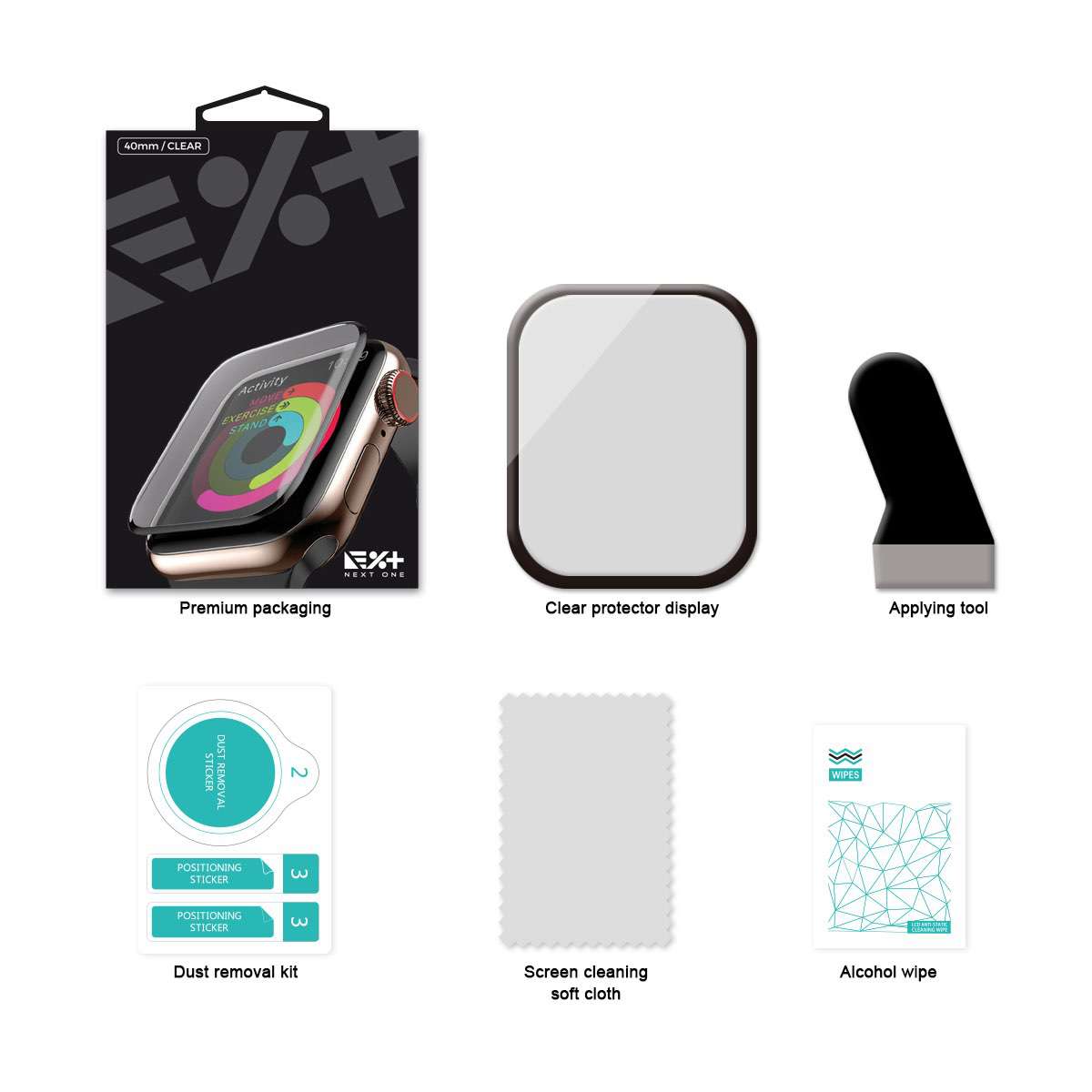 Next One zaščitno steklo za Apple Watch 40 mm - iSTYLE SI