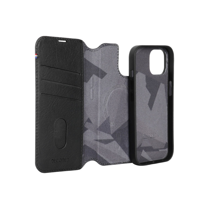 Decoded usnjena denarnica za iPhone 15 Pro Max - črna - iSTYLE SI