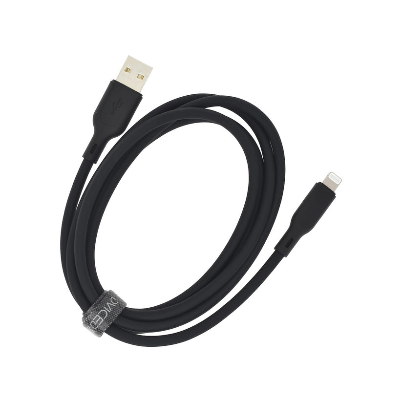 Dviced USB-A na Lightning silikonski kabel 1,25 m - črna - iSTYLE SI