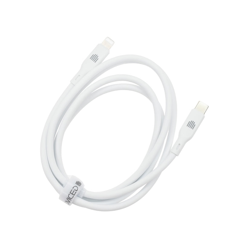 Dviced USB-C na Lightning silikonski kabel 1,25 m - bela - iSTYLE SI