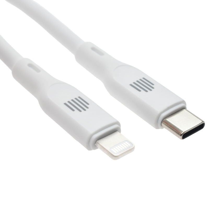 Dviced USB-C na Lightning silikonski kabel 1,25 m - bela - iSTYLE SI