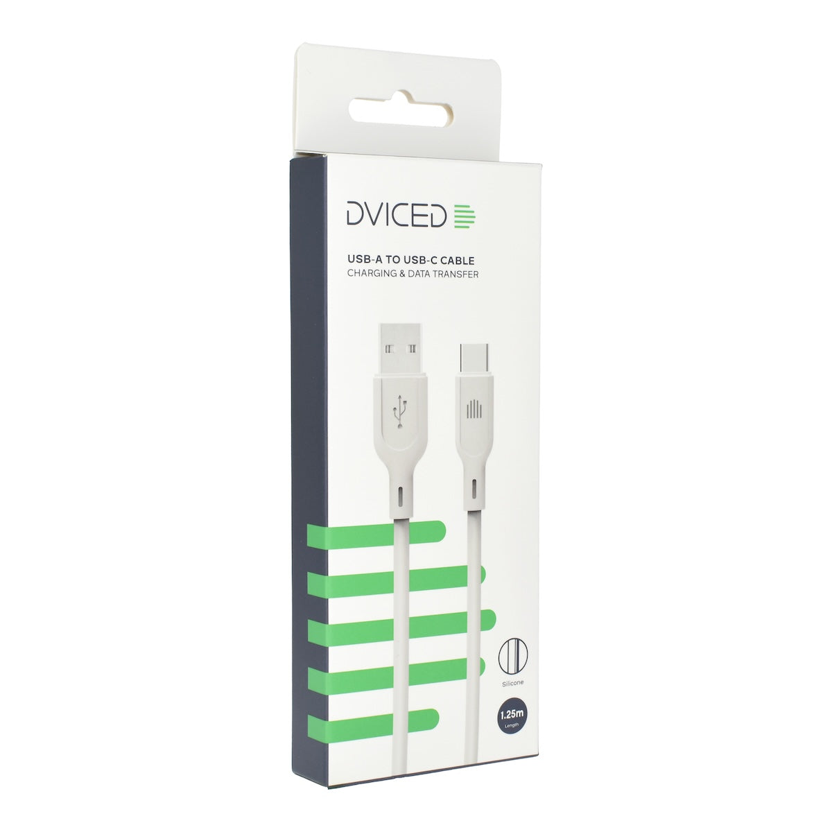 Dviced USB-A na USB-C silikonski kabel 1,25 m - bela - iSTYLE SI