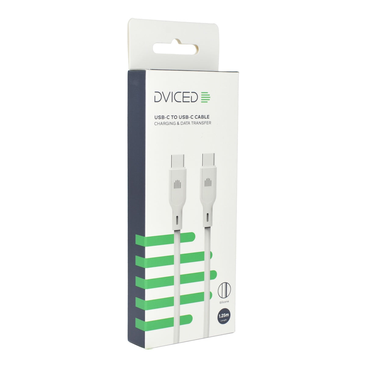 Dviced USB-C na USB-C silikonski kabel 1,25 m - bela - iSTYLE SI