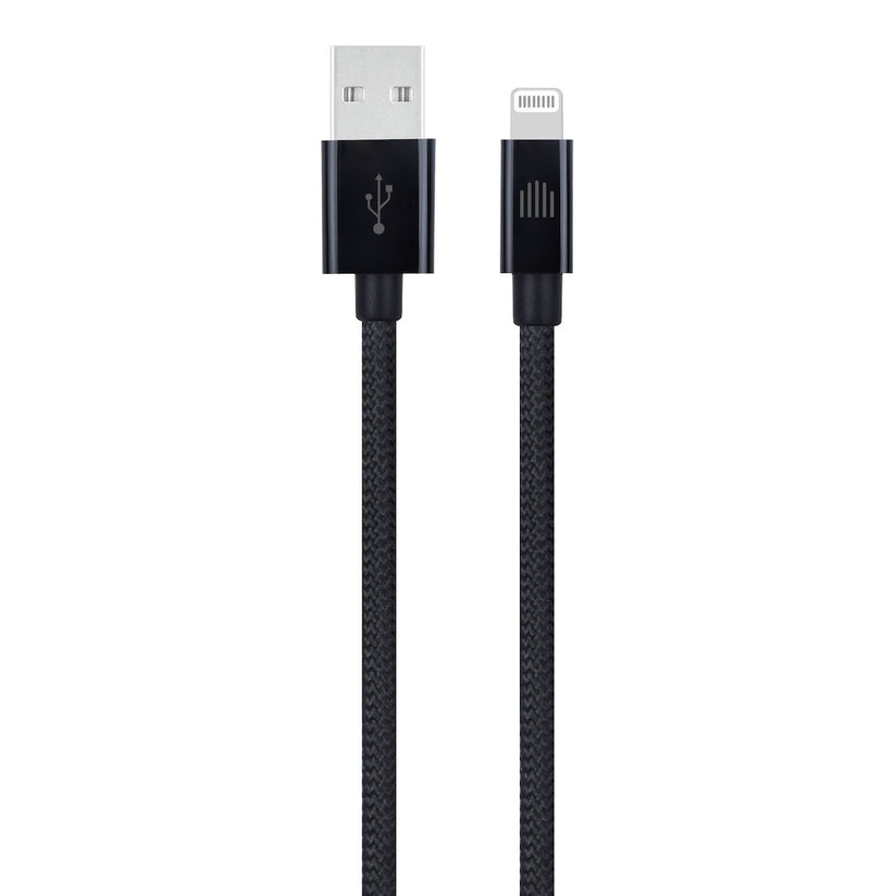 Dviced USB-A na Lightning tkan kabel 0,25 m - črna - iSTYLE SI