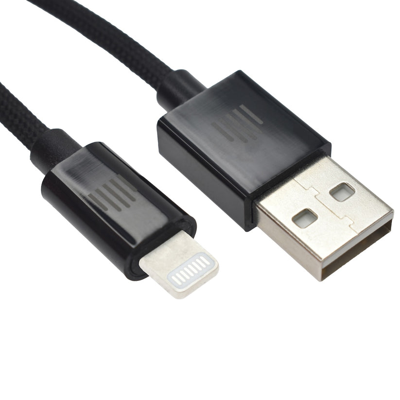 Dviced USB-A na Lightning tkan kabel 0,25 m - črna - iSTYLE SI