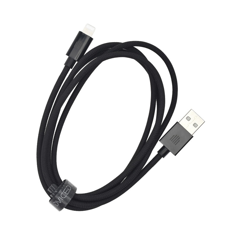 Dviced USB-A na Lightning tkan kabel 1,25 m - črna - iSTYLE SI