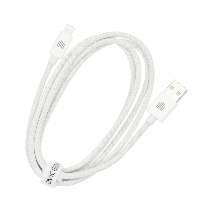 Dviced USB-A na Lightning tkan kabel 1,25 m - bela - iSTYLE SI