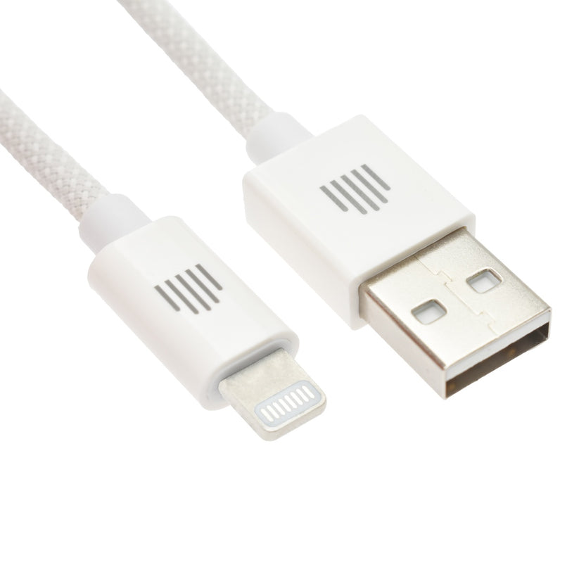 Dviced USB-A na Lightning tkan kabel 1,25 m - bela - iSTYLE SI