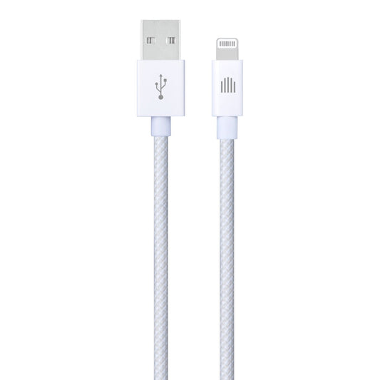 Dviced USB-A na Lightning tkan kabel 1,25 m - bela - iSTYLE SI