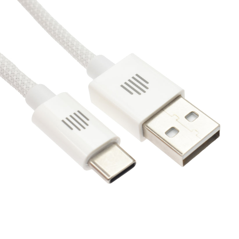 Dviced USB-A na USB-C tkan kabel 1,25 m - bela - iSTYLE SI