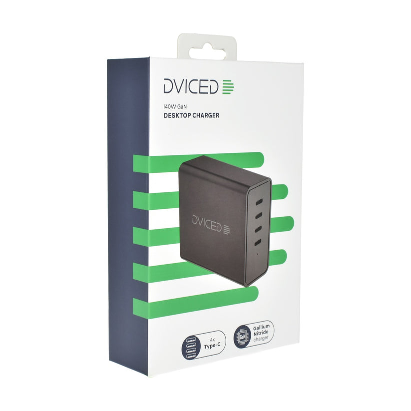 Dviced polnilnik 140W GaN 4x USB-C - črna - iSTYLE SI