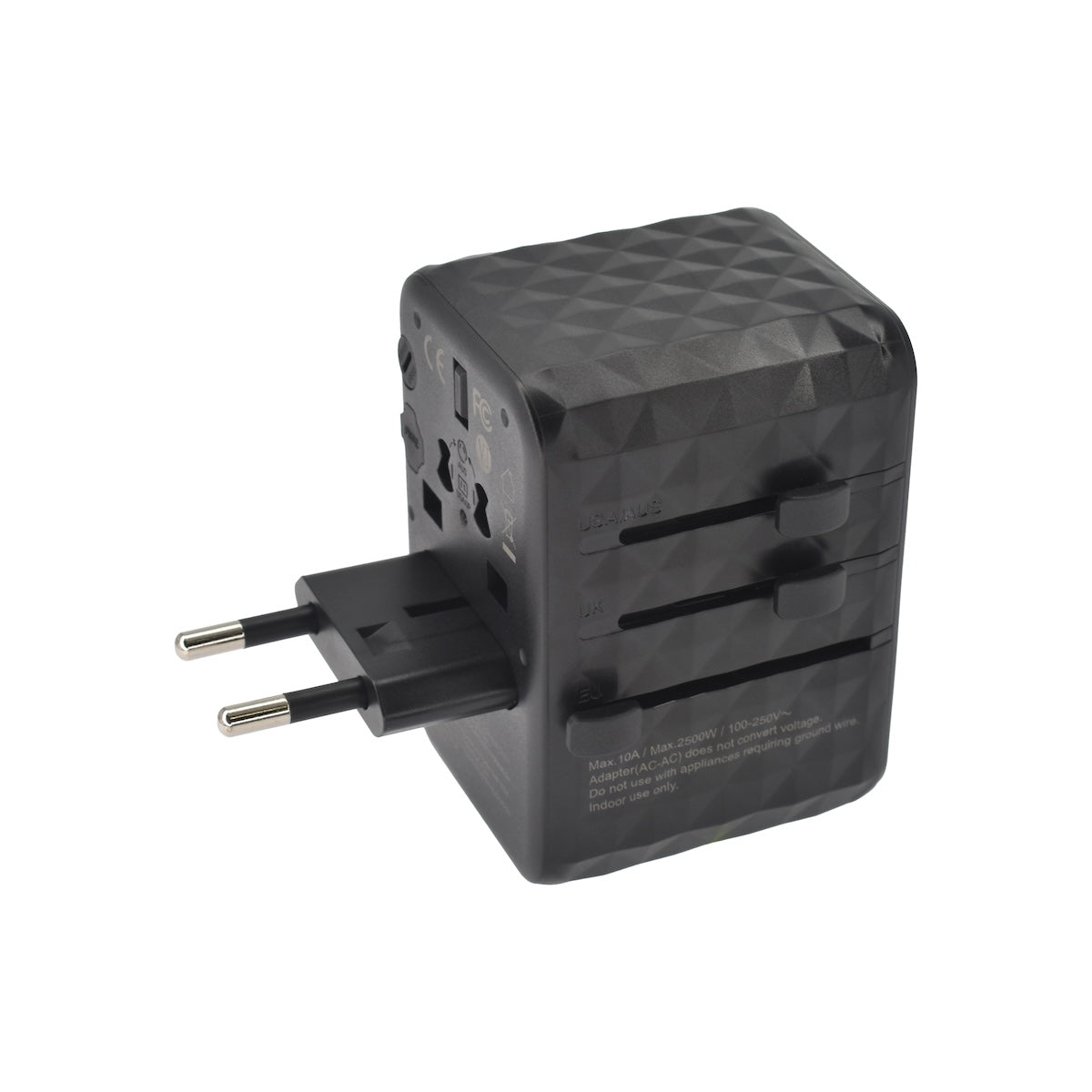 Dviced univerzalni potovalni adapter 65 W GaN - črna - iSTYLE SI